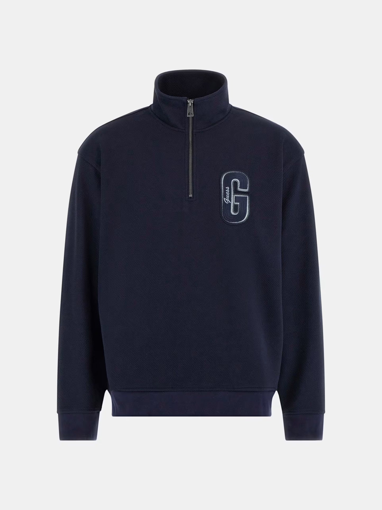 GUESS JEANS HARRIS TWILL ZIP MOCK NECK FOOTER