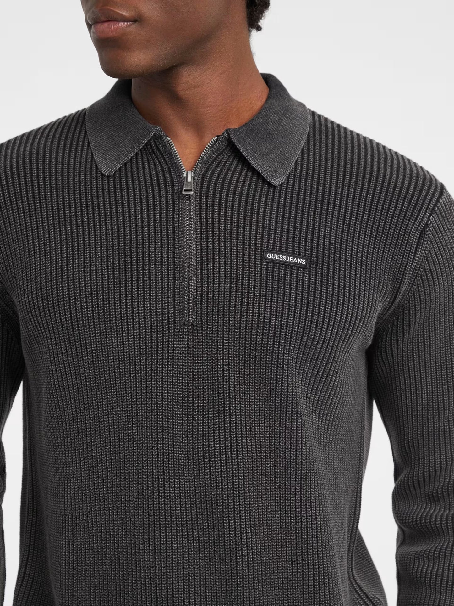 GUESS JEANS LS HALF ZIP KNITTED SWEATER