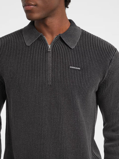 GUESS JEANS LS HALF ZIP KNITTED SWEATER