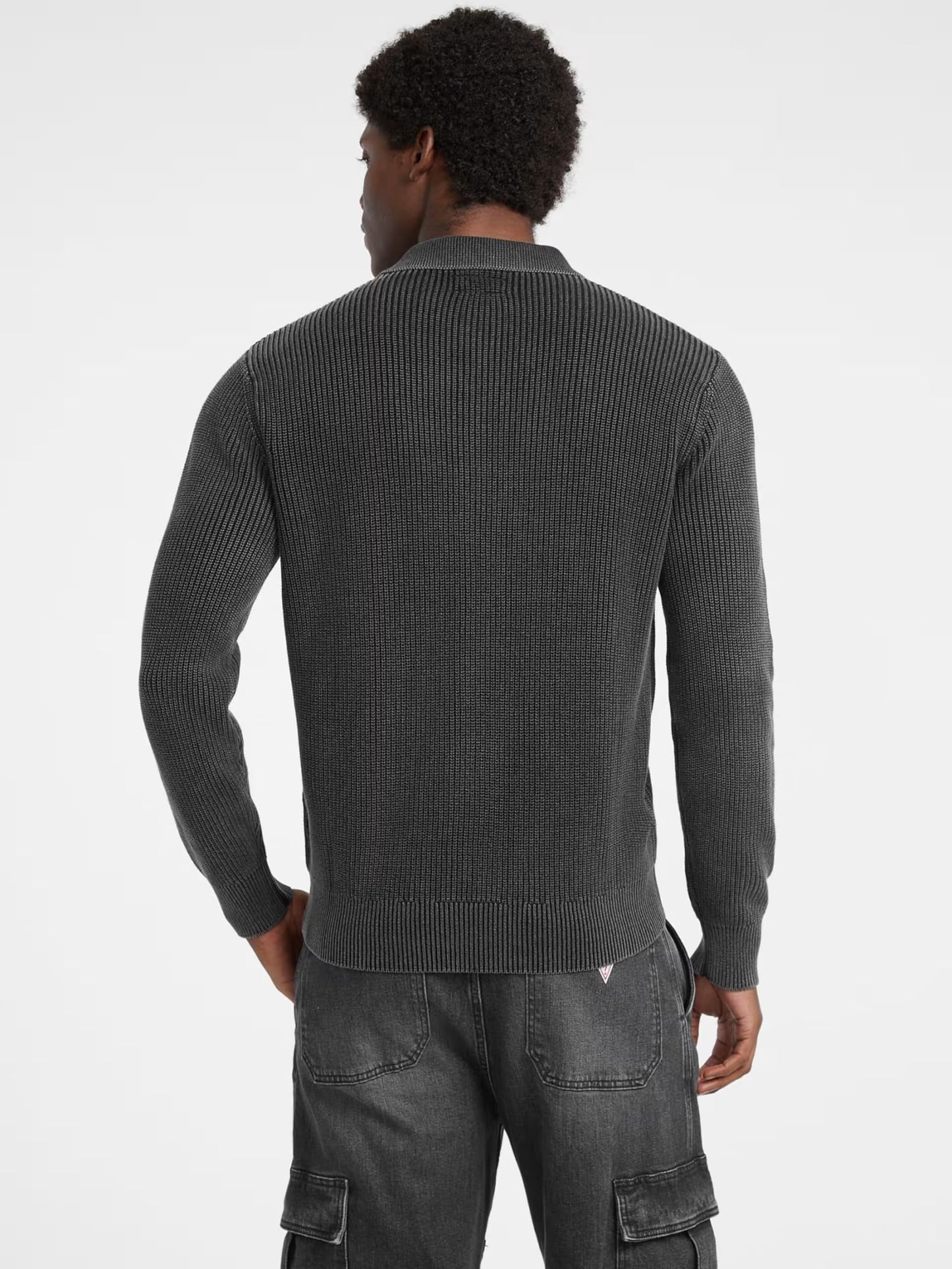 GUESS JEANS LS HALF ZIP KNITTED SWEATER