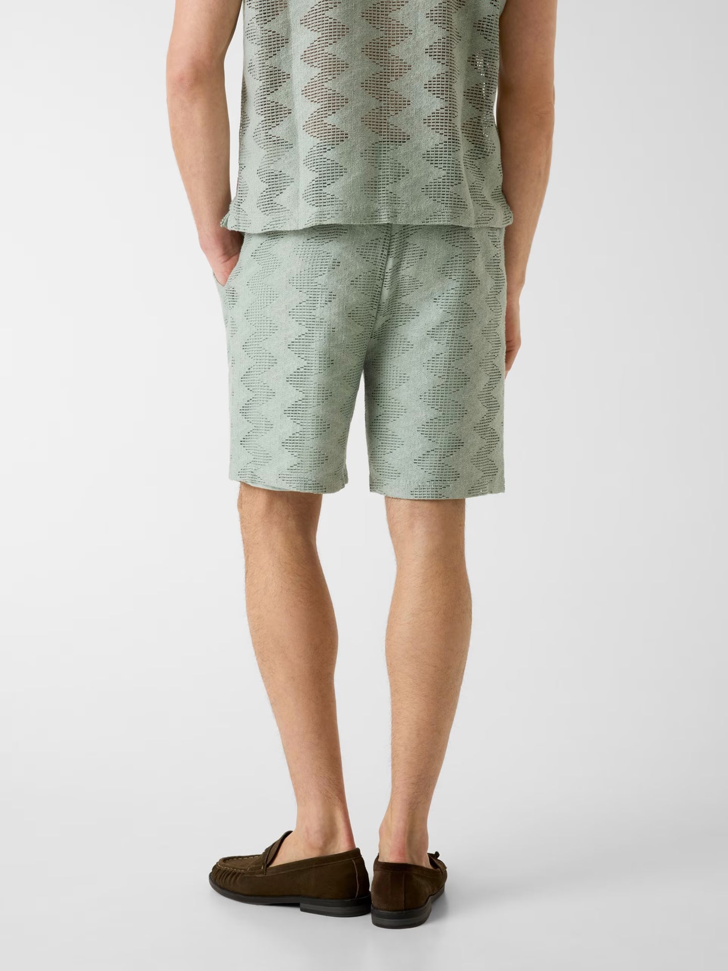 GUESS MAN LATTICE KNIT-RIB SHORT