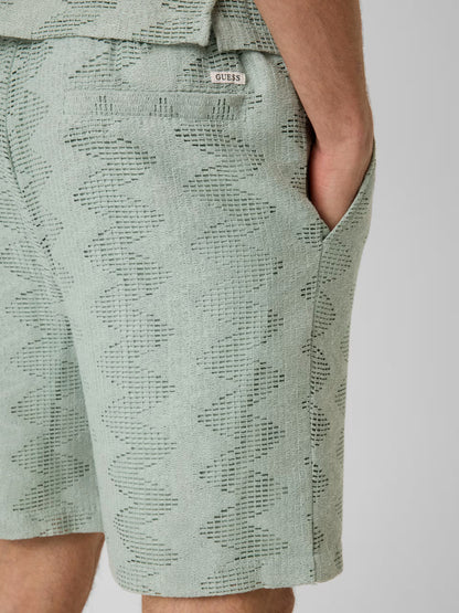 GUESS MAN LATTICE KNIT-RIB SHORT