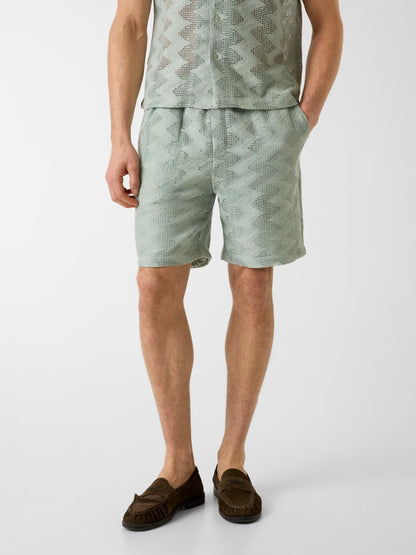 GUESS MAN LATTICE KNIT-RIB SHORT