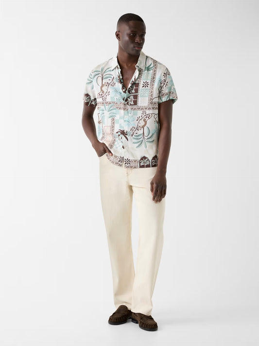 GUESS MAN ECO RAYON THAI TROPICS PRINT SHIRT
