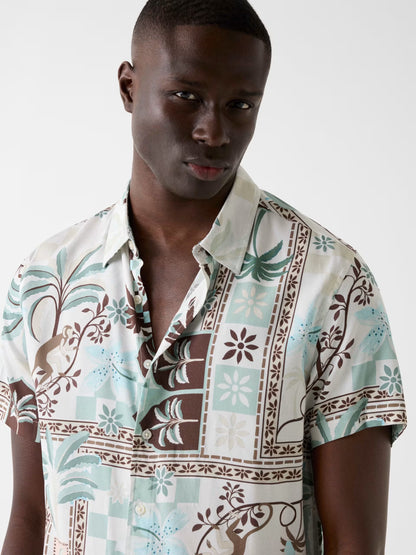 GUESS MAN ECO RAYON THAI TROPICS PRINT SHIRT