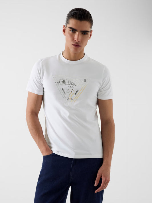 GUESS HD TRIANGLE LOGO T SHIRT