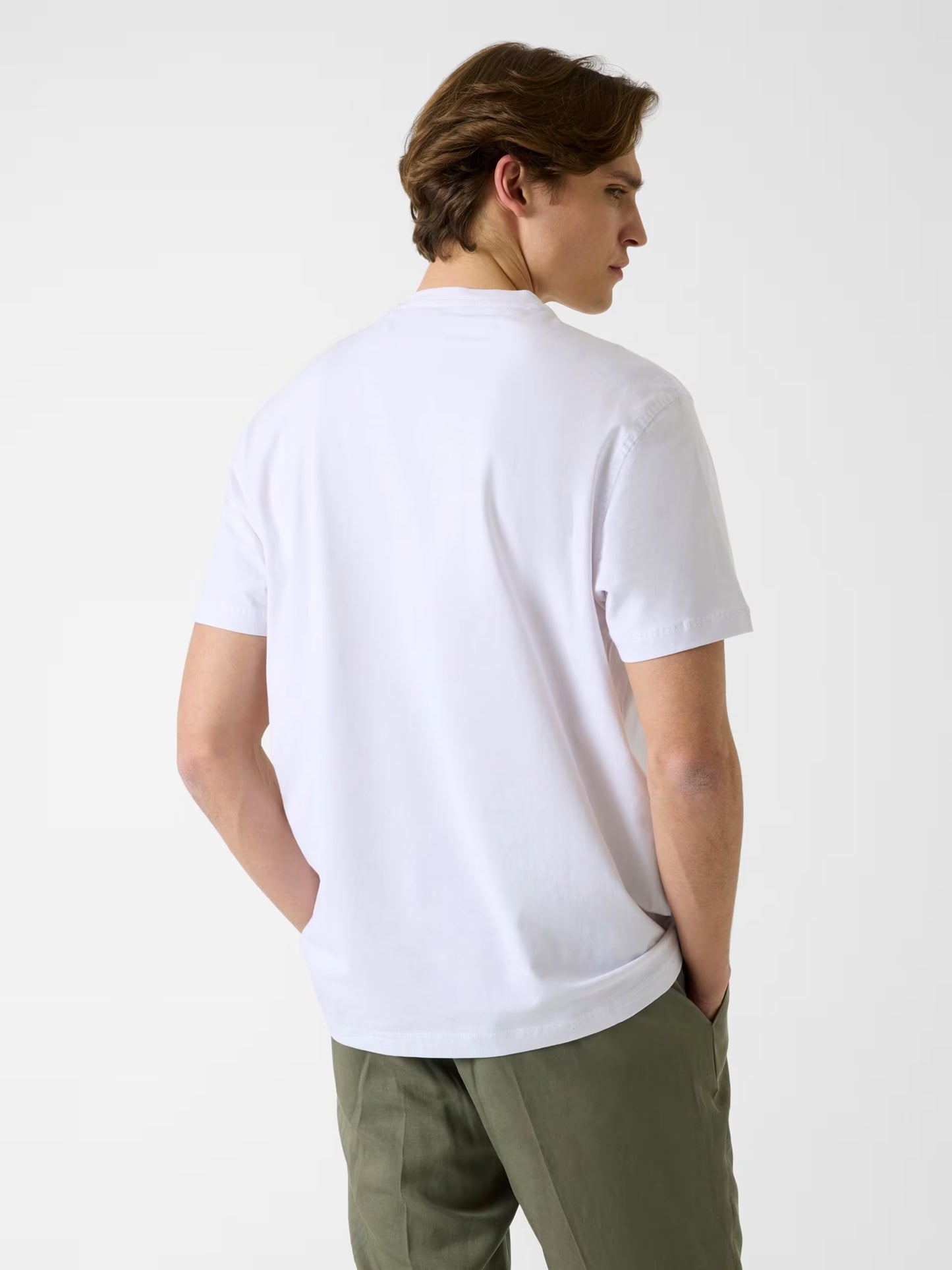 GUESS MAN CONTRAST STITCHING LOGO T SHIRT