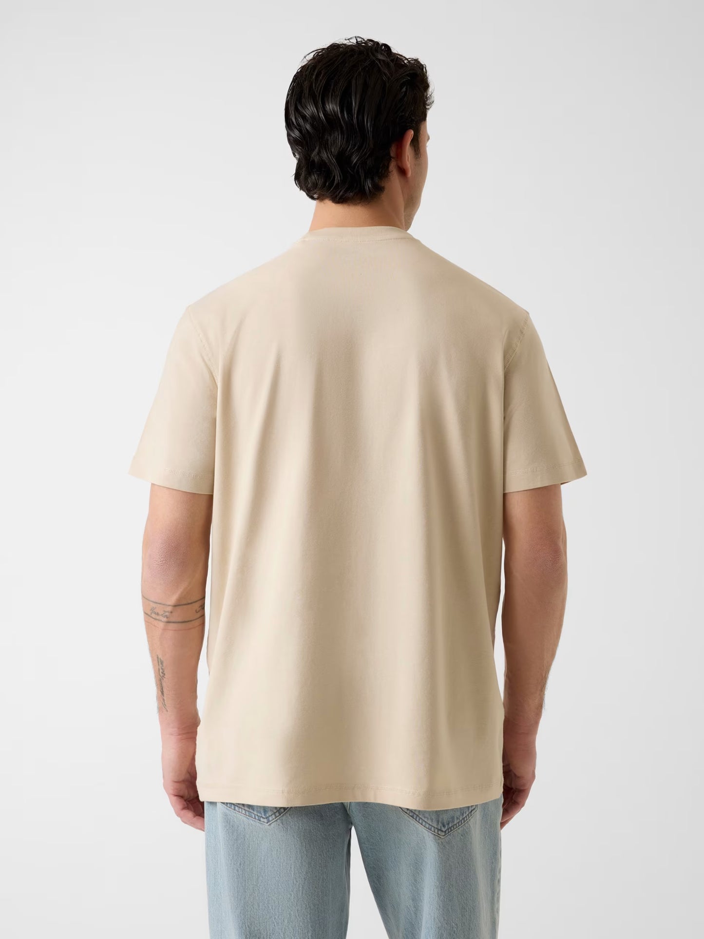 GUESS MAN CONTRAST STITCHING LOGO T SHIRT