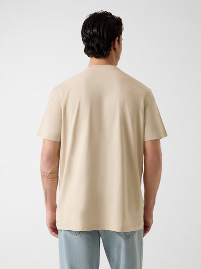 GUESS MAN CONTRAST STITCHING LOGO T SHIRT