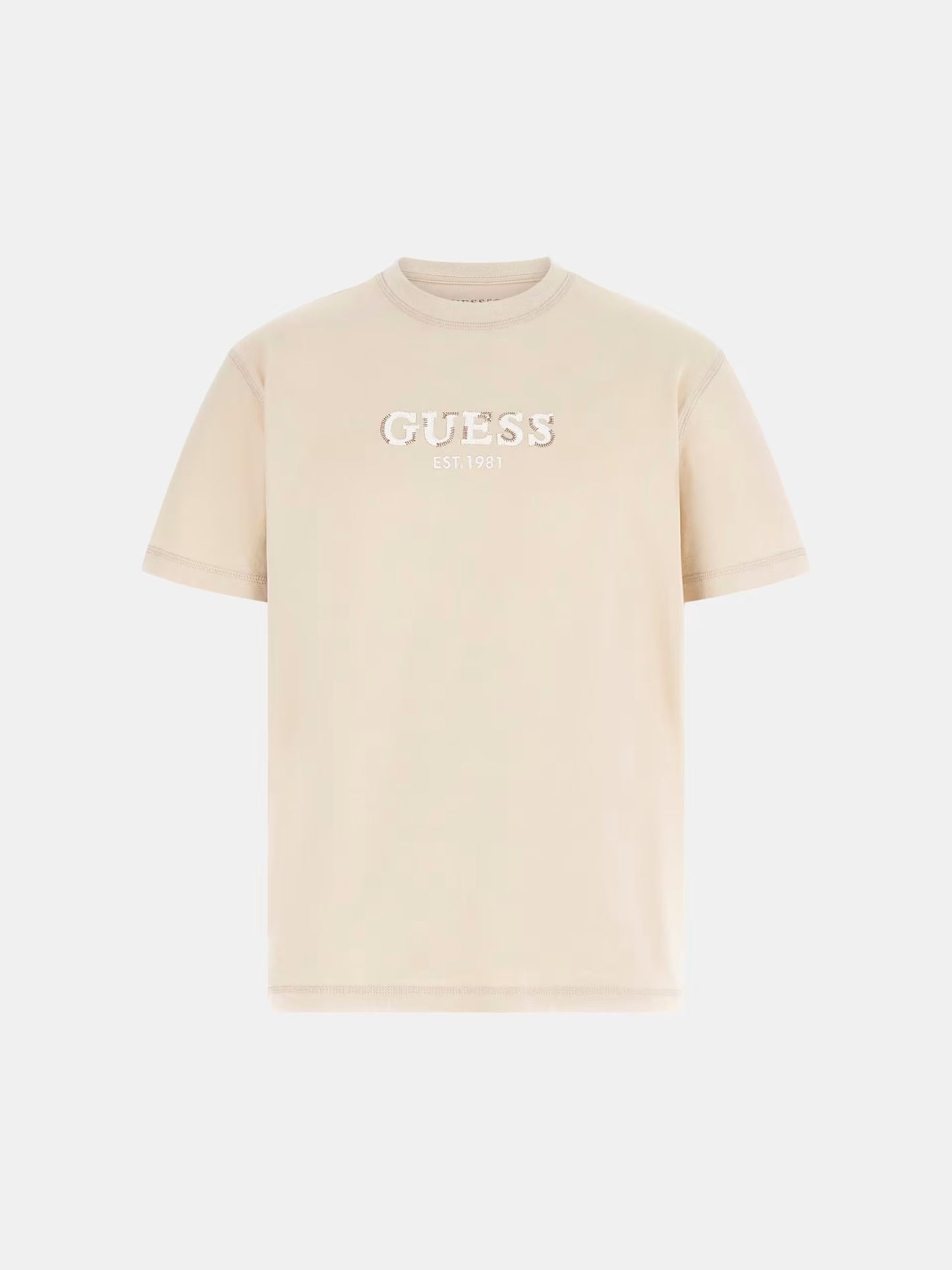 GUESS MAN CONTRAST STITCHING LOGO T SHIRT