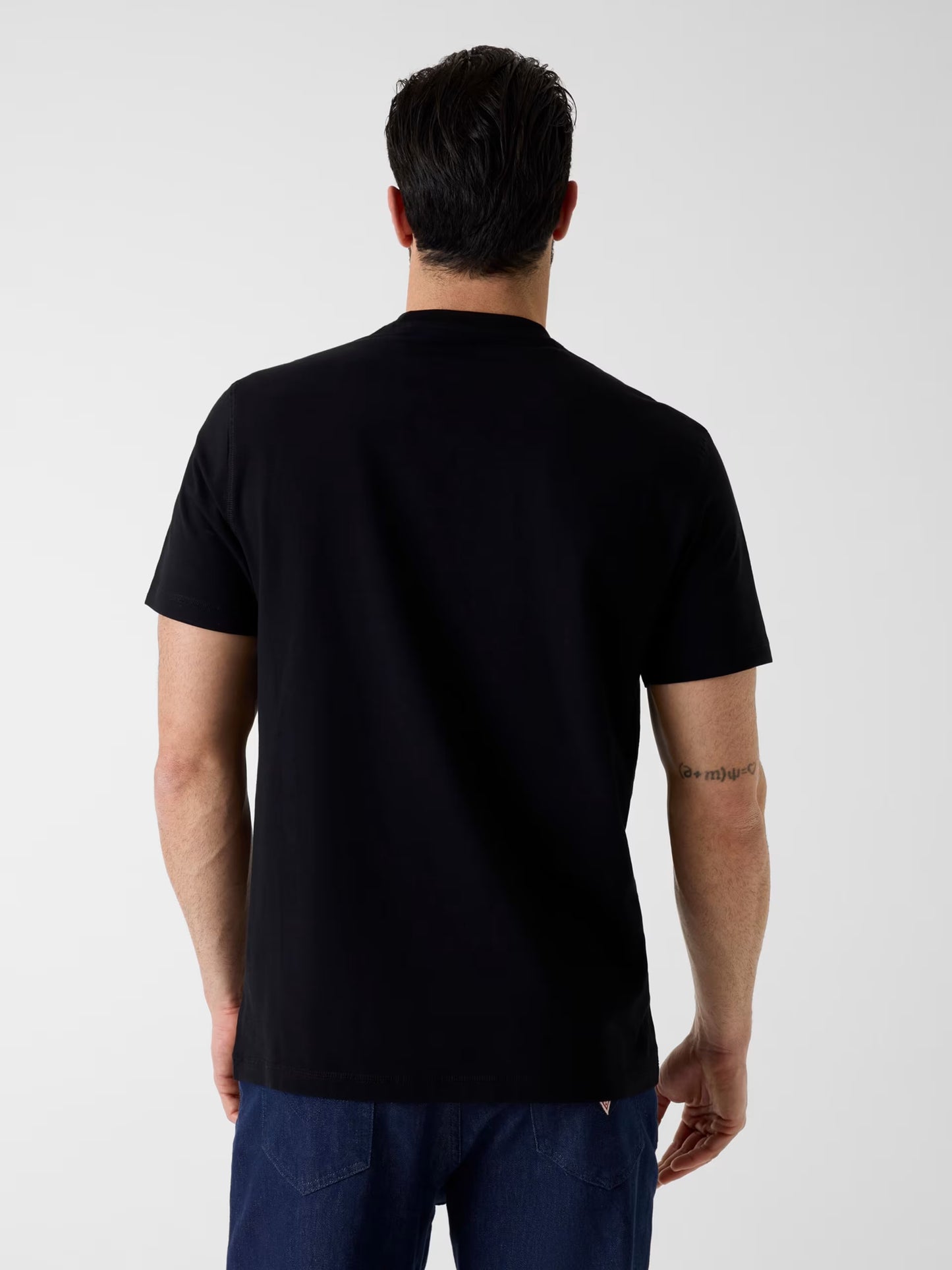 GUESS MAN CONTRAST STITCHING LOGO T SHIRT
