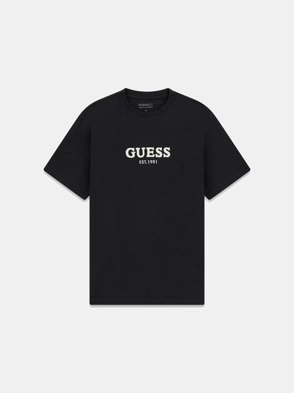 GUESS MAN CONTRAST STITCHING LOGO T SHIRT
