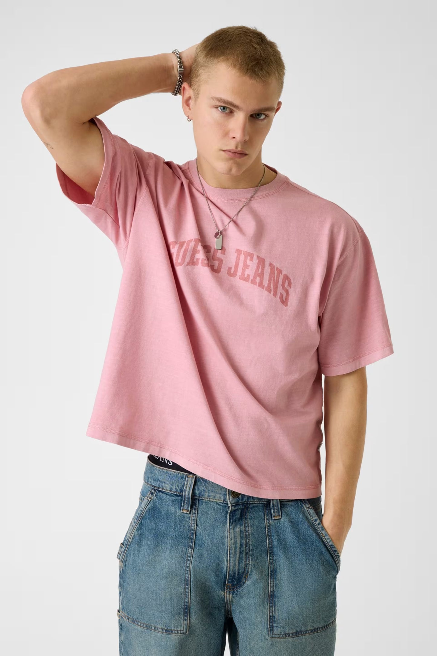 GUESS JEANS CN BOXY CROPPED T SHIRT