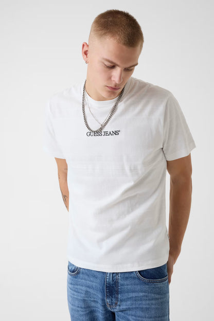 GUESS JEANS REGULAR FIT JACQUARD STRIPE T SHIRT