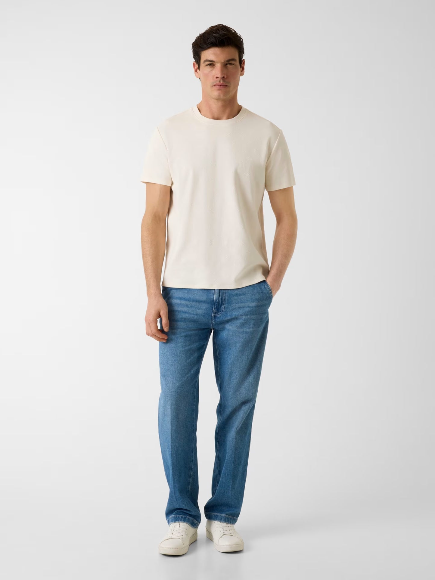 GUESS MAN NICO EMBOSSED KNIT CREW NECK