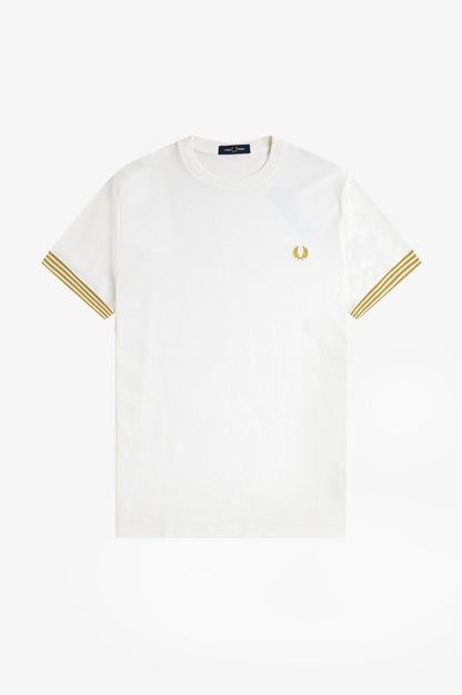 FRED PERRY STRIPED CUFF T SHIRT
