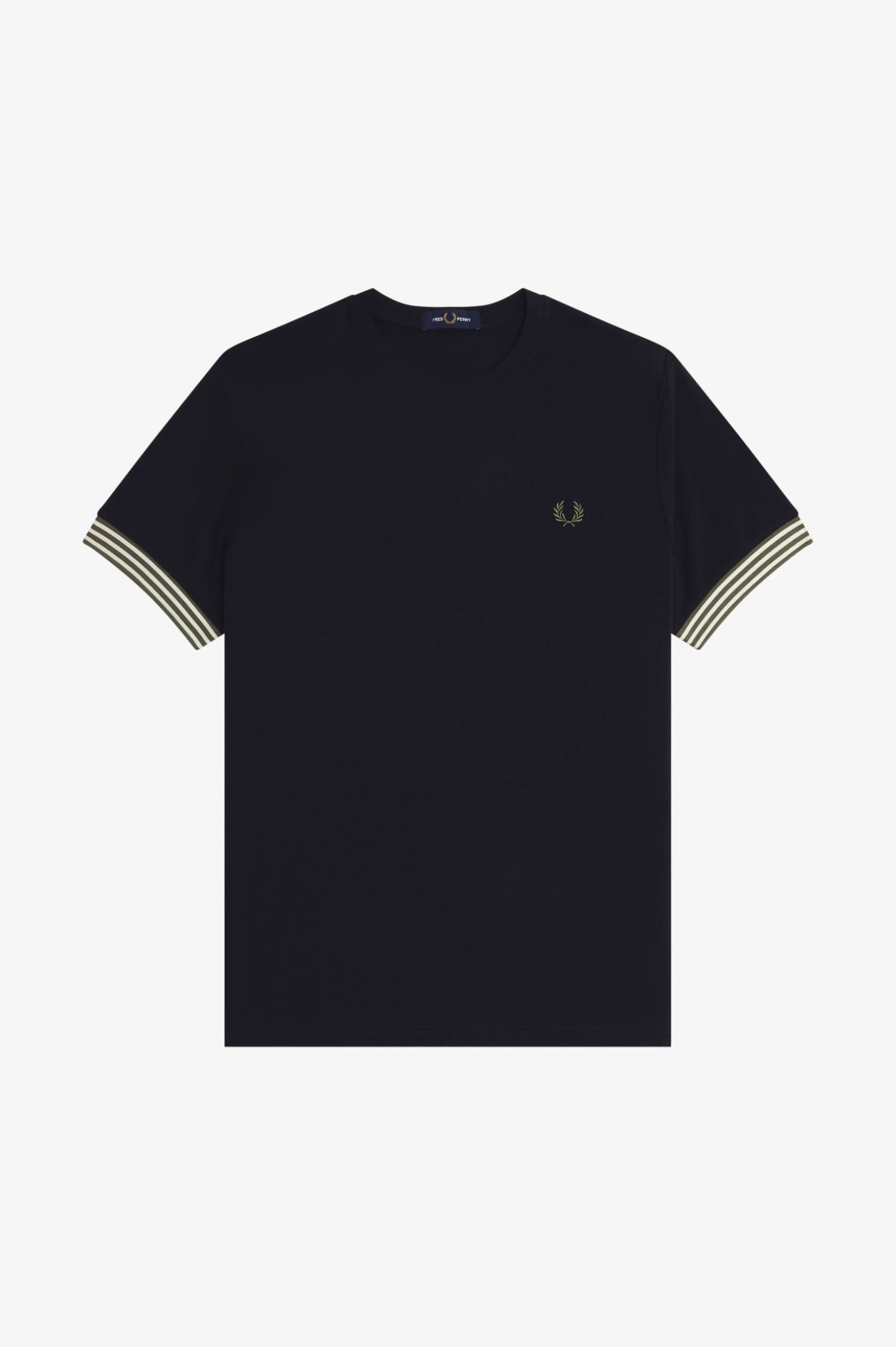 FRED PERRY STRIPED CUFF T SHIRT