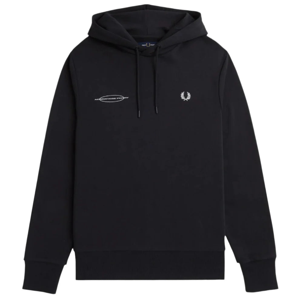 FRED PERRY HOODED SWEATSHIRT WITH GRAPHIC LOGO