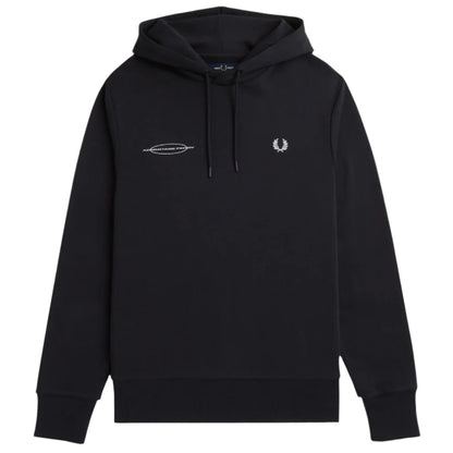 FRED PERRY HOODED SWEATSHIRT WITH GRAPHIC LOGO