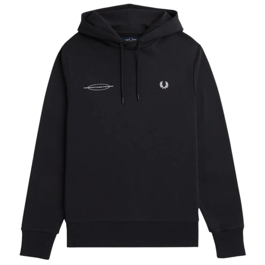 FRED PERRY HOODED SWEATSHIRT WITH GRAPHIC LOGO