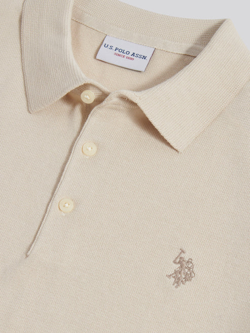 U.S POLO ASSN PREMIUM QUALITY MEN'S COTTON CREPE KNIT POLO SHIRT