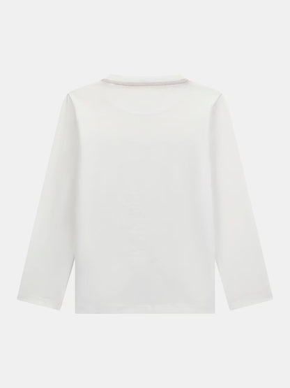 GUESS LS BEAR EMBROIDERY T SHIRT