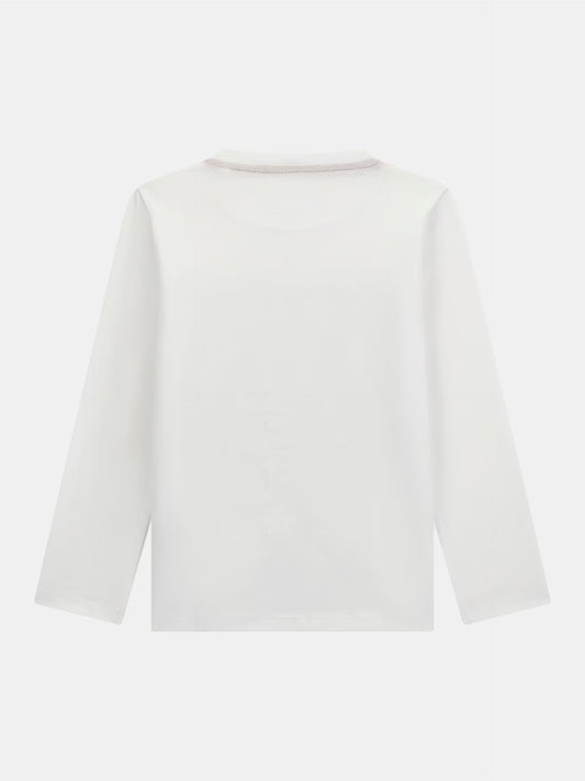 GUESS LS BEAR EMBROIDERY T SHIRT