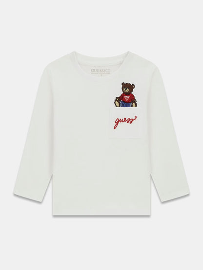 GUESS JEANS KIDS POCKET BEAR T SHIRT