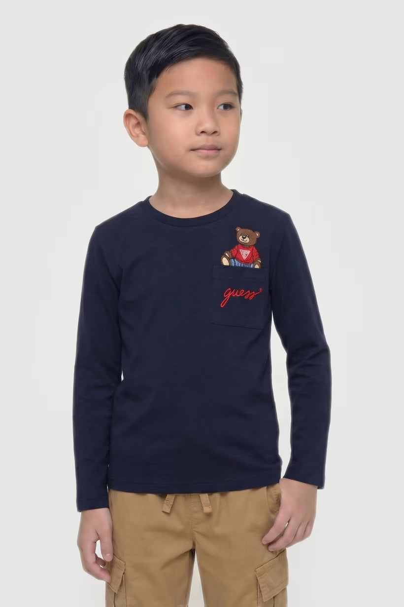 GUESS KIDS T-SHIRT WITH EMBROIDERED LOGO