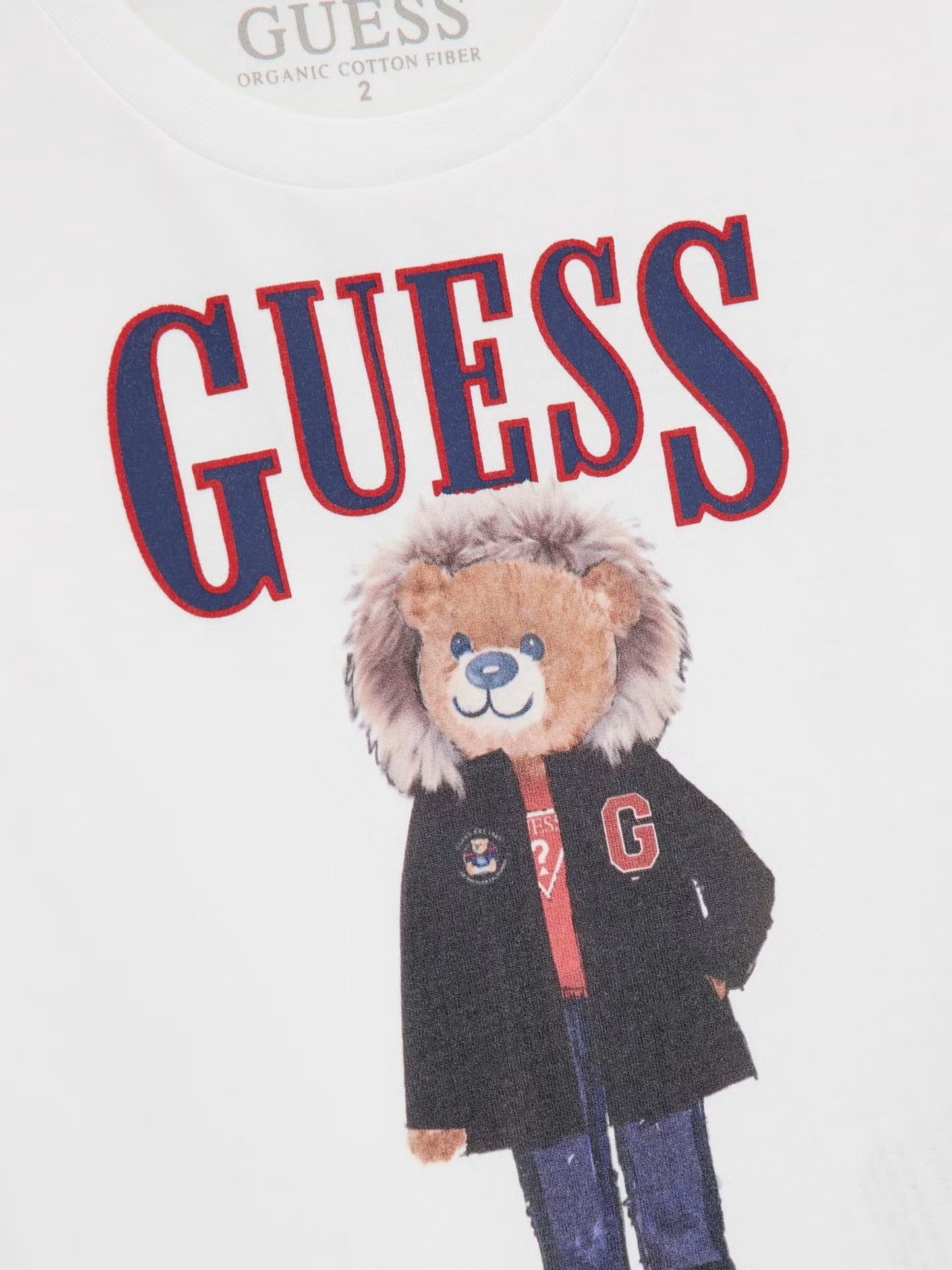 GUESS KIDS BEAR EMBROIDERY JERSEY T SHIRT