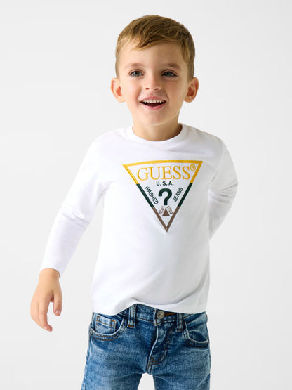 GUESS KIDS TRIANGLE LOGO JERSEY T SHIRT