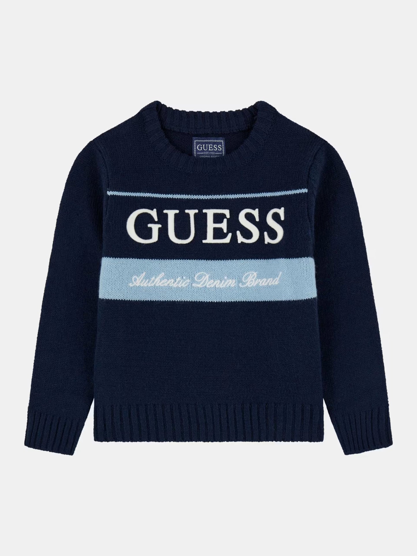 GUESS JEANS KIDS LOGO KNITTED SWEATER
