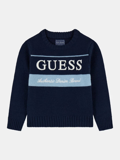 GUESS JEANS KIDS LOGO KNITTED SWEATER