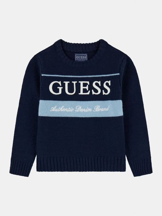 GUESS JEANS KIDS LOGO KNITTED SWEATER