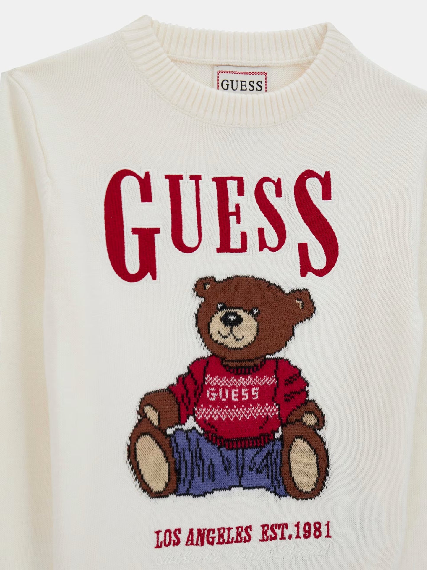 GUESS JEANS KIDS KNITTED EMBROIDERED SWEATER