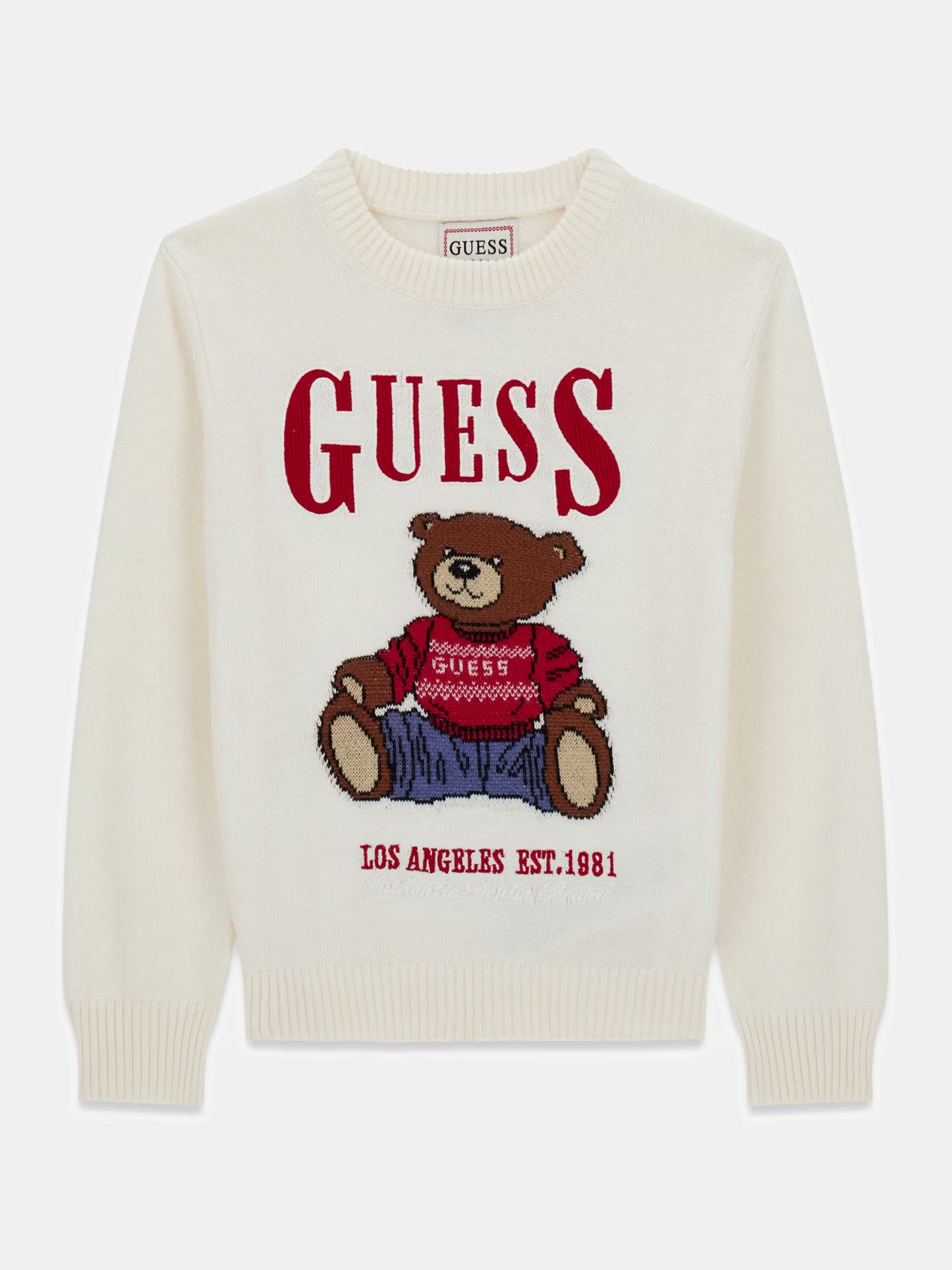 GUESS JEANS KIDS KNITTED EMBROIDERED SWEATER