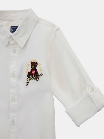 GUESS KIDS ADJUSTABLE TEDDY BEAR OXFORD SHIRT