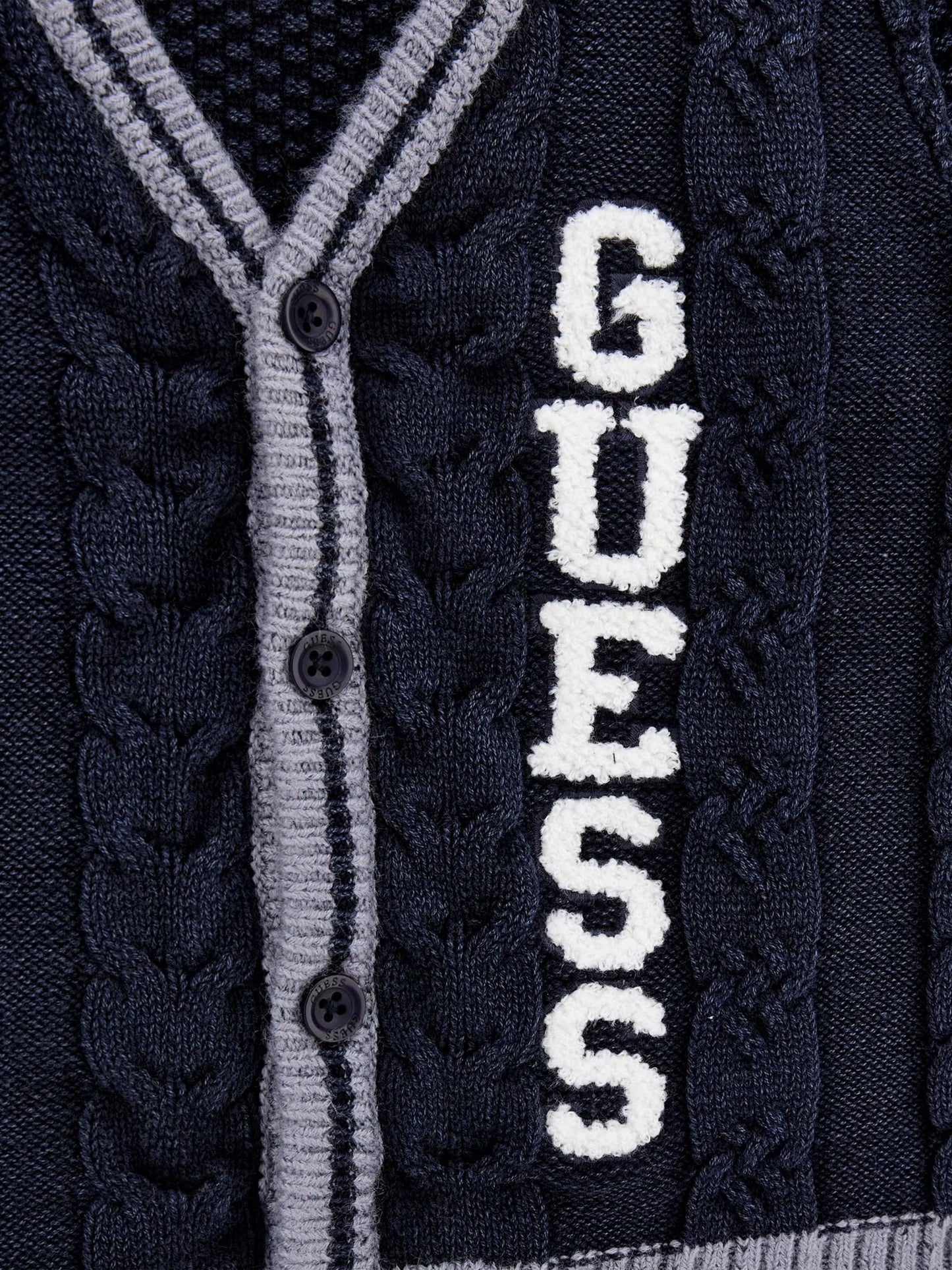 GUESS EMBROIDERED KNITTED CARDIGAN