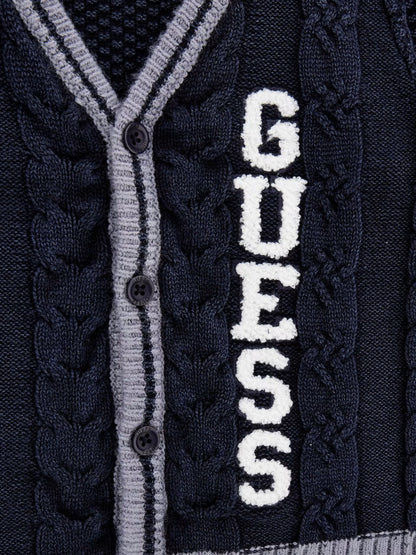 GUESS EMBROIDERED KNITTED CARDIGAN