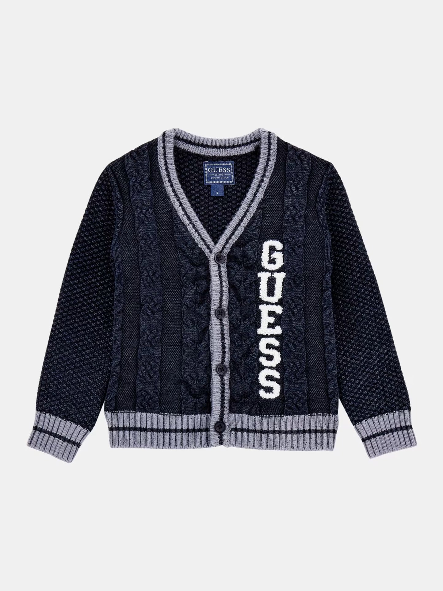 GUESS EMBROIDERED KNITTED CARDIGAN