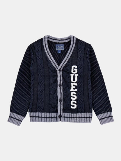 GUESS EMBROIDERED KNITTED CARDIGAN