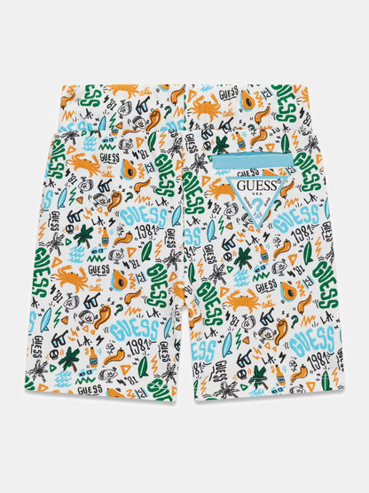 GUESS KIDS FRENCH TERRY MULTIPRINT BERMUDA