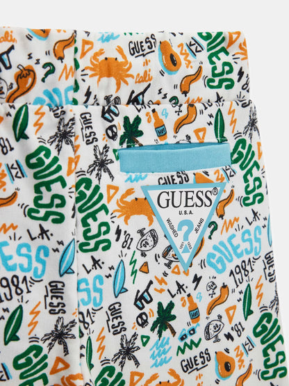 GUESS KIDS FRENCH TERRY MULTIPRINT BERMUDA
