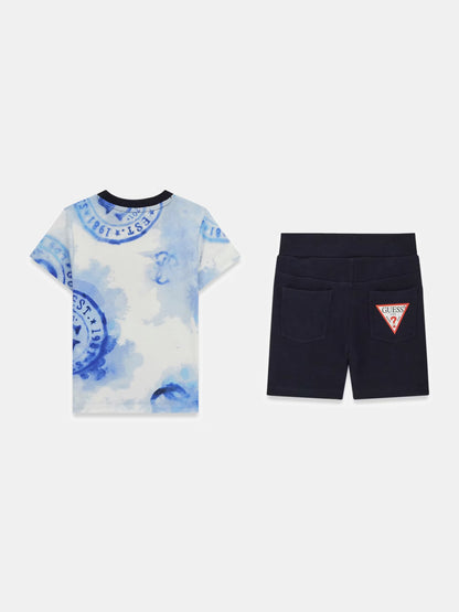GUESS KIDS SET T SHIRT & ACTIVE SHORTS