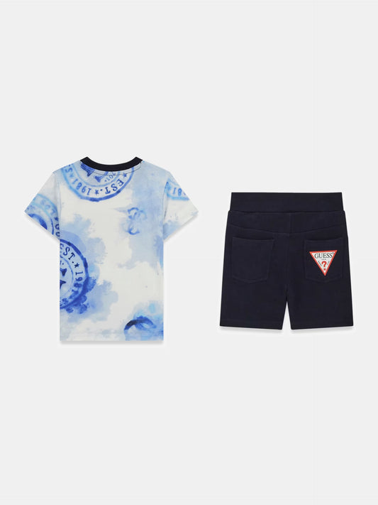 GUESS KIDS SET T SHIRT & ACTIVE SHORTS