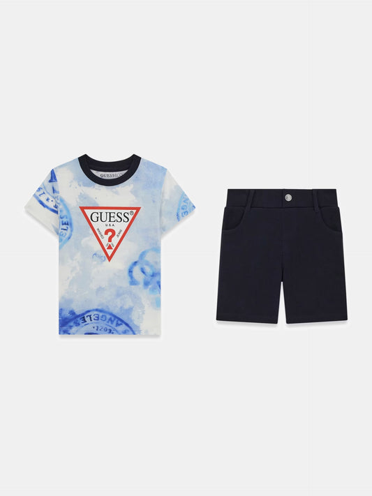 GUESS KIDS SET T SHIRT & ACTIVE SHORTS