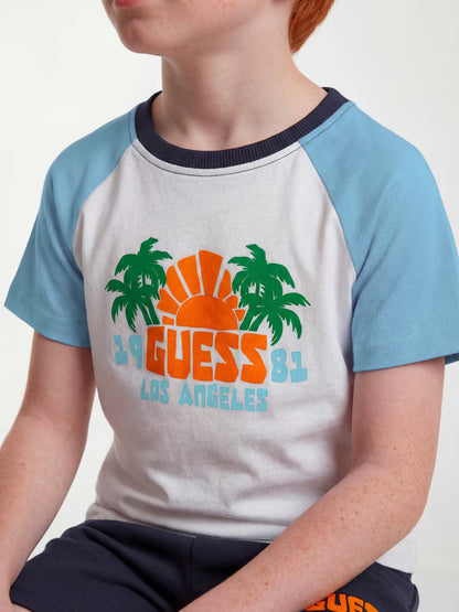 GUESS KIDS SET T SHIRT & TERRY SHORTS