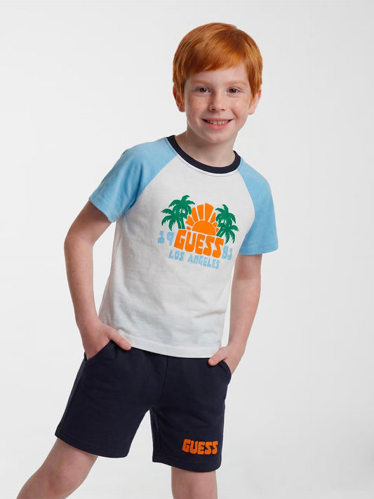 GUESS KIDS SET T SHIRT & TERRY SHORTS