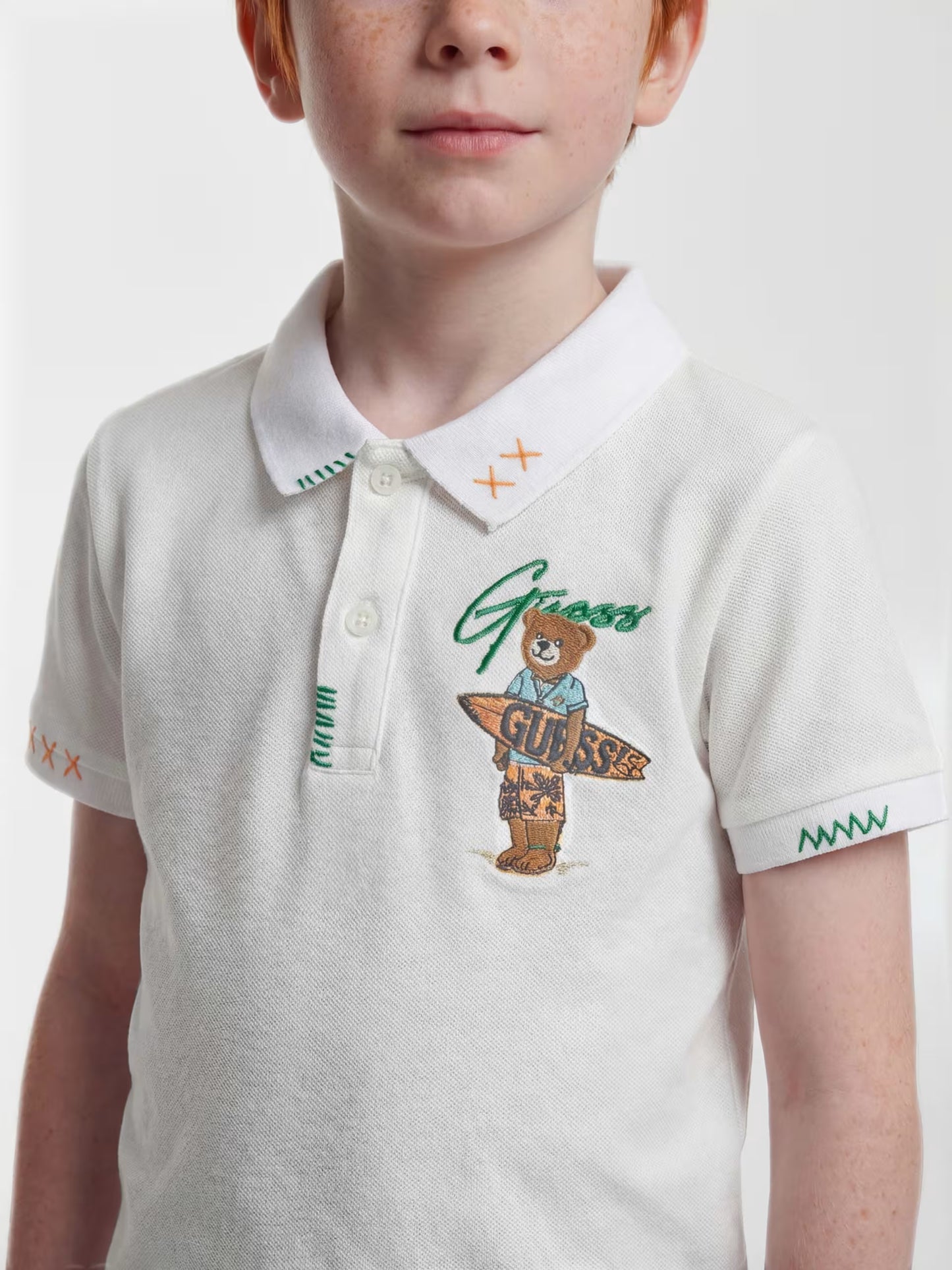 GUESS KIDS AI IMAGE GENERATED POLO T SHIRT