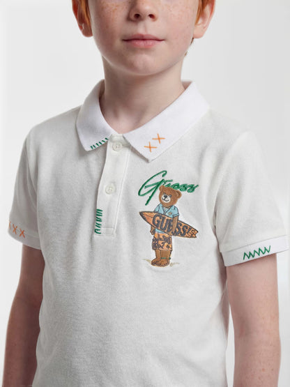 GUESS KIDS AI IMAGE GENERATED POLO T SHIRT